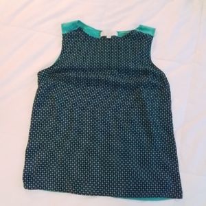 The Loft sleeveless top in teal and navy